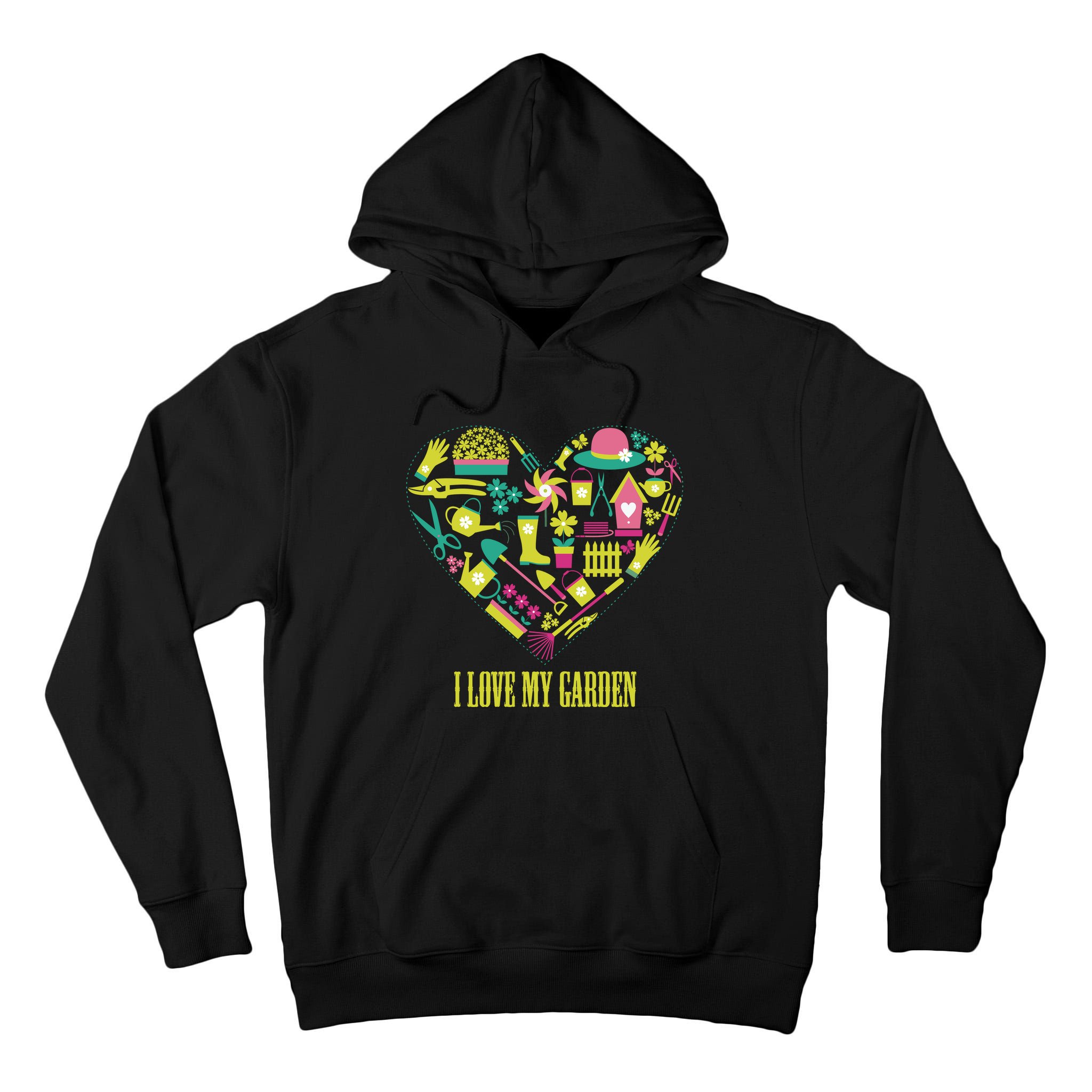 I Love My Garden Abstract Heart Tall Hoodie