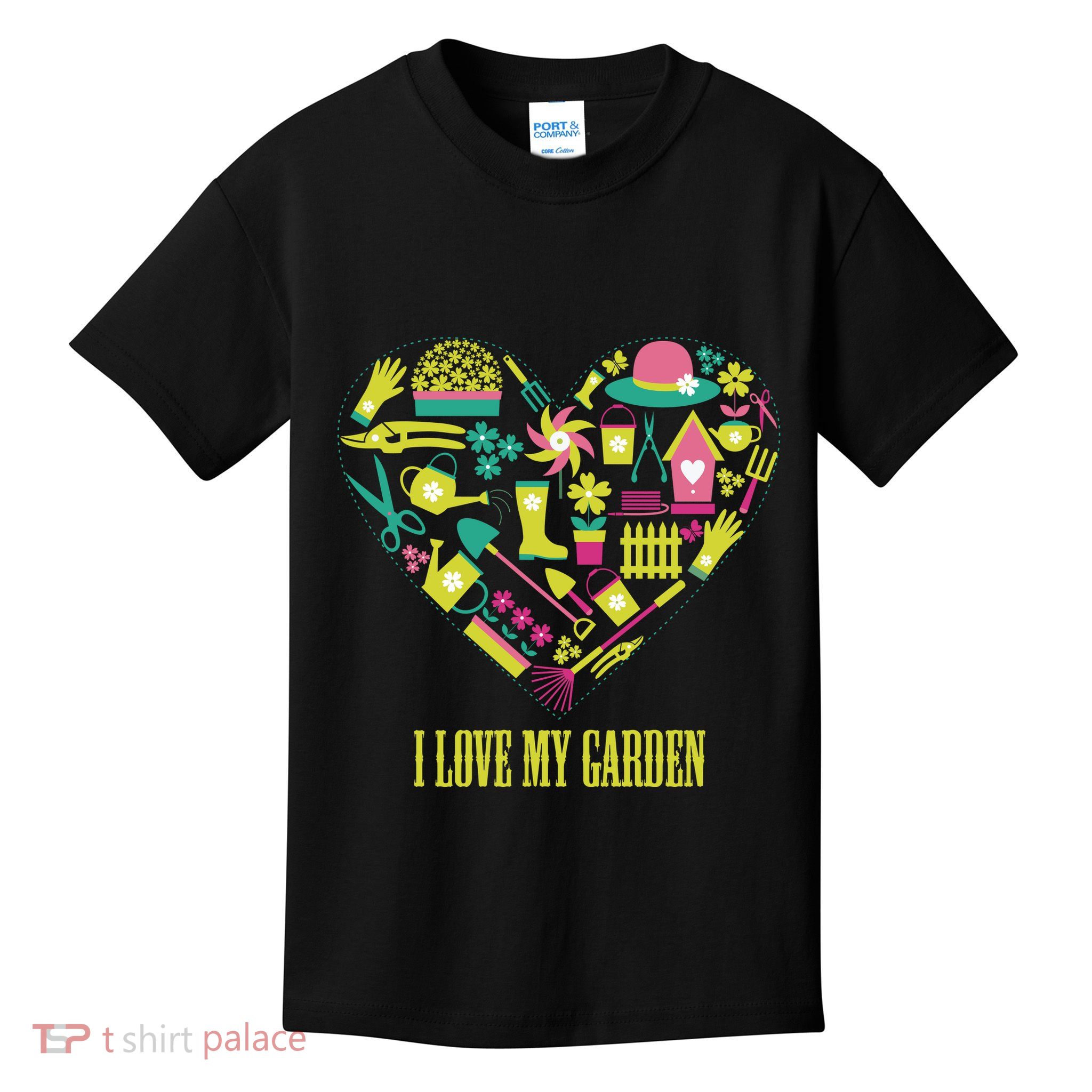 I Love My Garden Abstract Heart Kids T-Shirt