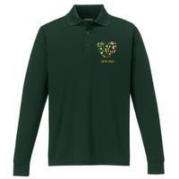 I Love My Garden Abstract Heart Performance Long Sleeve Polo