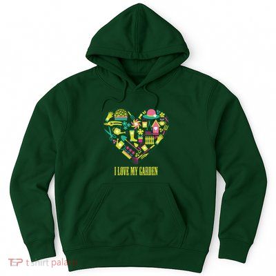 I Love My Garden Abstract Heart Hoodie