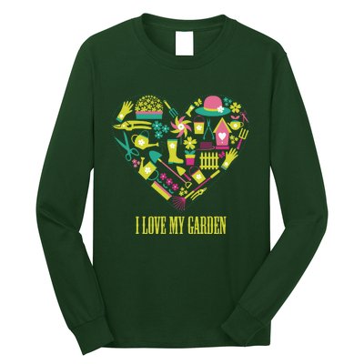 I Love My Garden Abstract Heart Long Sleeve Shirt