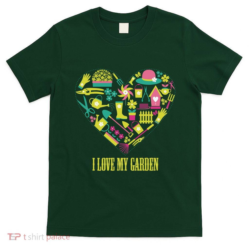 I Love My Garden Abstract Heart T-Shirt