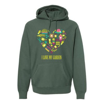 I Love My Garden Abstract Heart Premium Hoodie