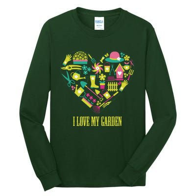 I Love My Garden Abstract Heart Tall Long Sleeve T-Shirt