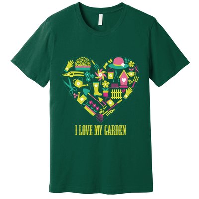 I Love My Garden Abstract Heart Premium T-Shirt