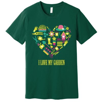 I Love My Garden Abstract Heart Premium T-Shirt