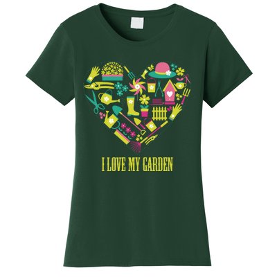 I Love My Garden Abstract Heart Women's T-Shirt