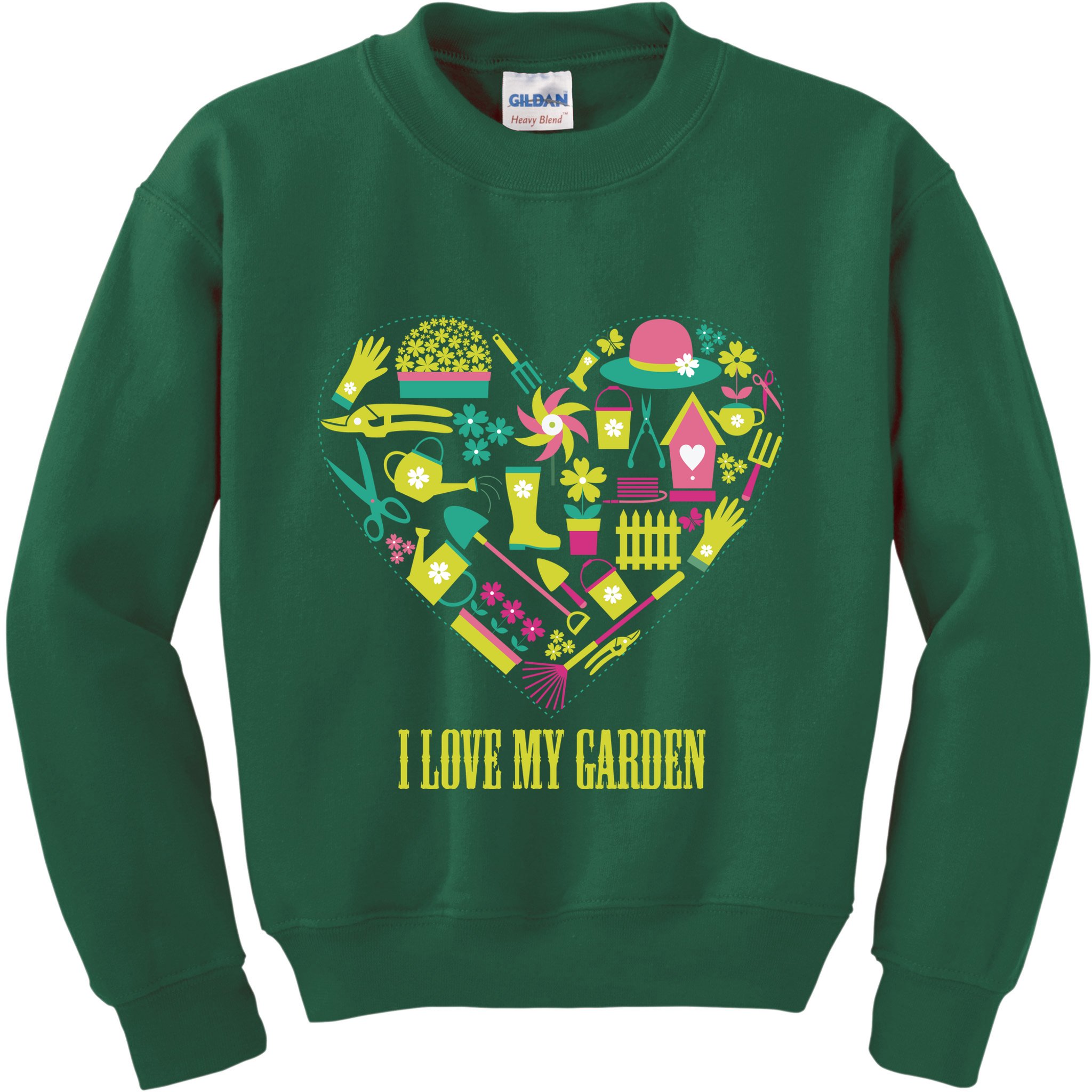 I Love My Garden Abstract Heart Kids Sweatshirt