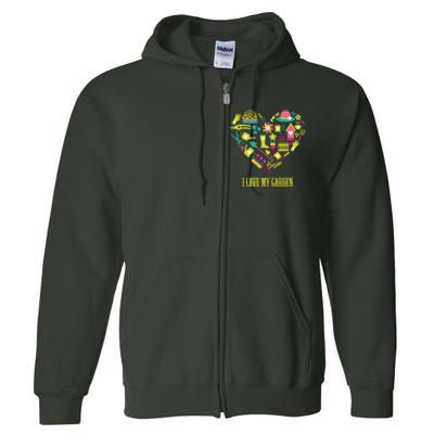 I Love My Garden Abstract Heart Full Zip Hoodie