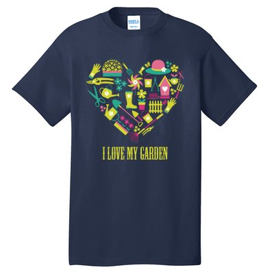 I Love My Garden Abstract Heart Tall T-Shirt