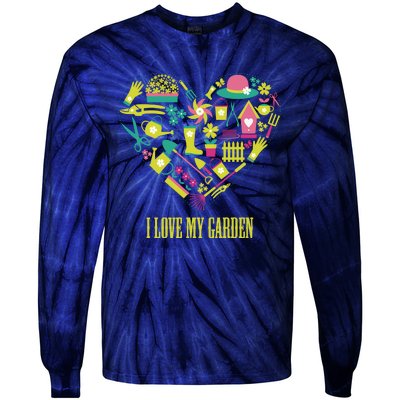 I Love My Garden Abstract Heart Tie-Dye Long Sleeve Shirt