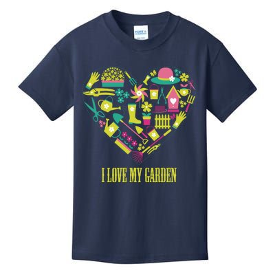 I Love My Garden Abstract Heart Kids T-Shirt