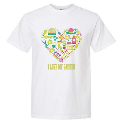 I Love My Garden Abstract Heart Garment-Dyed Heavyweight T-Shirt