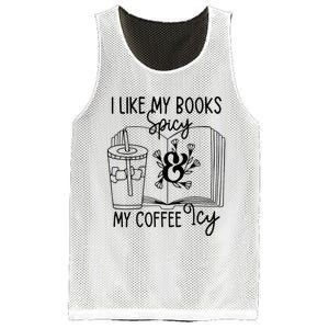 I Like My Books Spicy And My Coffee Icy Premium Mesh Reversible Basketball Jersey Tank