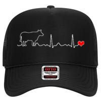 I Love My Cow Valve Ekg Heartbeat Heart Patient High Crown Mesh Back Trucker Hat