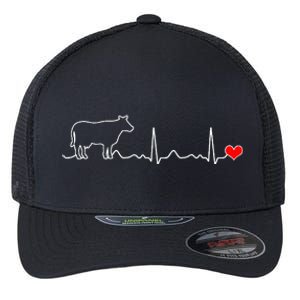 I Love My Cow Valve Ekg Heartbeat Heart Patient Flexfit Unipanel Trucker Cap