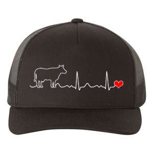 I Love My Cow Valve Ekg Heartbeat Heart Patient Yupoong Adult 5-Panel Trucker Hat