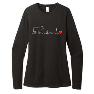 I Love My Cow Valve Ekg Heartbeat Heart Patient Womens CVC Long Sleeve Shirt