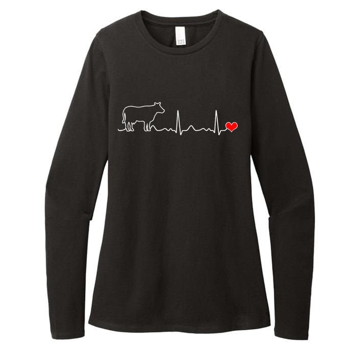 I Love My Cow Valve Ekg Heartbeat Heart Patient Womens CVC Long Sleeve Shirt