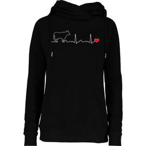 I Love My Cow Valve Ekg Heartbeat Heart Patient Womens Funnel Neck Pullover Hood