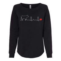 I Love My Cow Valve Ekg Heartbeat Heart Patient Womens California Wash Sweatshirt