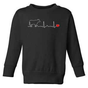 I Love My Cow Valve Ekg Heartbeat Heart Patient Toddler Sweatshirt