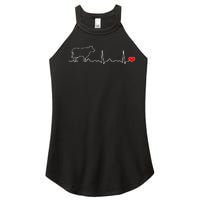 I Love My Cow Valve Ekg Heartbeat Heart Patient Women's Perfect Tri Rocker Tank