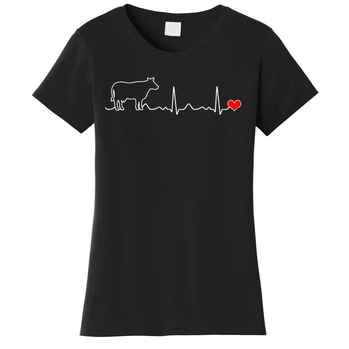 I Love My Cow Valve Ekg Heartbeat Heart Patient Women's T-Shirt