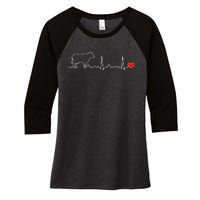 I Love My Cow Valve Ekg Heartbeat Heart Patient Women's Tri-Blend 3/4-Sleeve Raglan Shirt