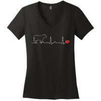 I Love My Cow Valve Ekg Heartbeat Heart Patient Women's V-Neck T-Shirt