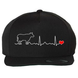 I Love My Cow Valve Ekg Heartbeat Heart Patient Wool Snapback Cap