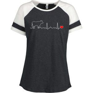 I Love My Cow Valve Ekg Heartbeat Heart Patient Enza Ladies Jersey Colorblock Tee