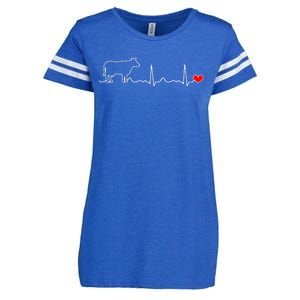 I Love My Cow Valve Ekg Heartbeat Heart Patient Enza Ladies Jersey Football T-Shirt