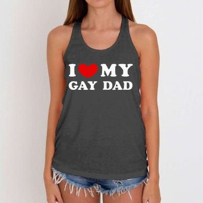 I Love My Gay Dad Women's Knotted Racerback Tank