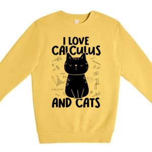 I Love Math And Cats Funny Calculus Meaningful Gift Premium Crewneck Sweatshirt