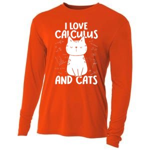 I Love Math And Cats Funny Calculus Meaningful Gift Cooling Performance Long Sleeve Crew