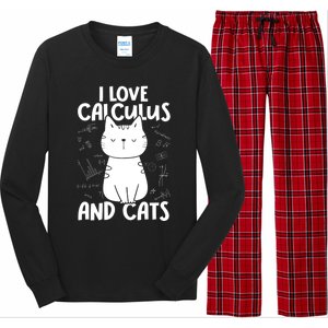 I Love Math And Cats Funny Calculus Meaningful Gift Long Sleeve Pajama Set