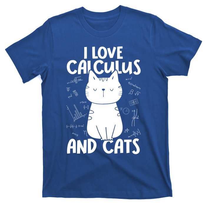 I Love Math And Cats Funny Calculus Meaningful Gift T-Shirt