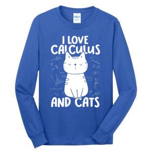 I Love Math And Cats Funny Calculus Meaningful Gift Tall Long Sleeve T-Shirt