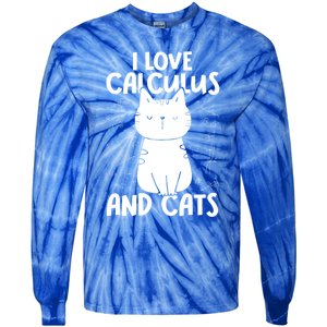 I Love Math And Cats Funny Calculus Meaningful Gift Tie-Dye Long Sleeve Shirt