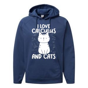 I Love Math And Cats Funny Calculus Meaningful Gift Performance Fleece Hoodie