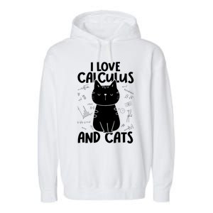 I Love Math And Cats Funny Calculus Meaningful Gift Garment-Dyed Fleece Hoodie