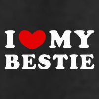 I Love My Bestie I Heart My Bestie 7 Panel Mesh Trucker Snapback Hat