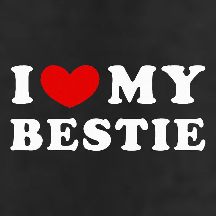 I Love My Bestie I Heart My Bestie 7 Panel Mesh Trucker Snapback Hat