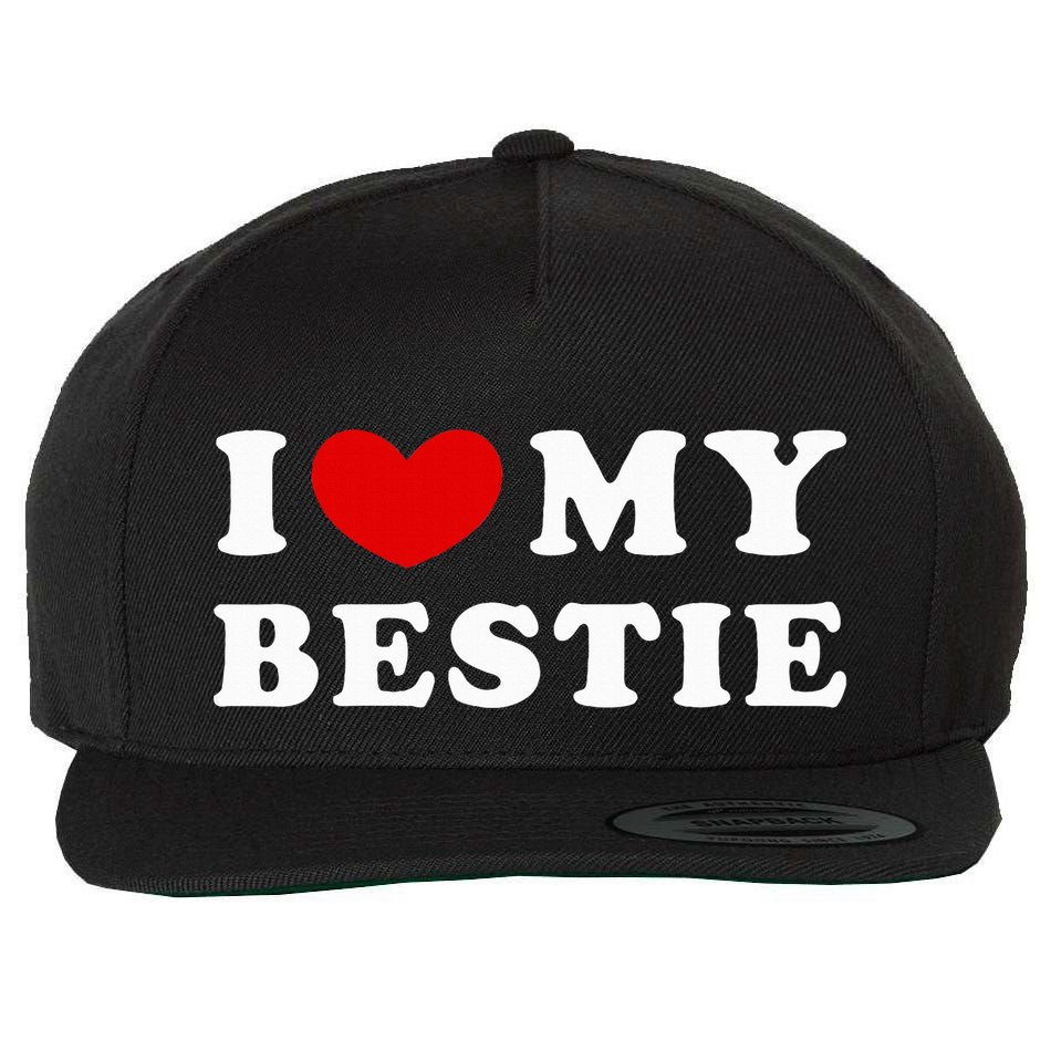 I Love My Bestie I Heart My Bestie Wool Snapback Cap