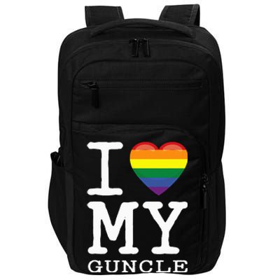 I Love My Guncle Gay Homosexual Rainbow Heart Uncle Nephew Impact Tech Backpack