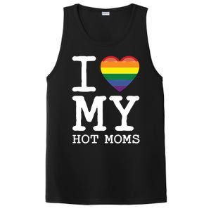 I Love My Hot Moms Rainbow Heart Son Daughter Gay Homosexual Gift PosiCharge Competitor Tank