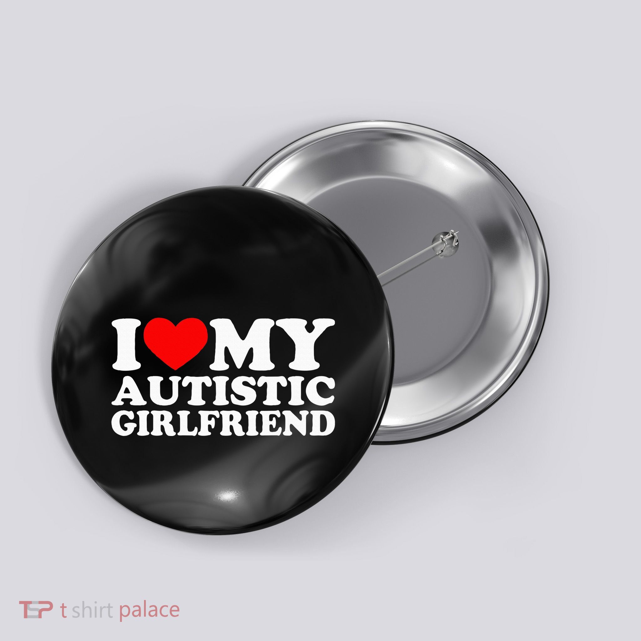 I Love My Autistic Girlfriend I Heart My Gf With Autism Button