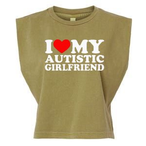 I Love My Autistic Girlfriend I Heart My Gf With Autism Garment-Dyed Women's Muscle Tee