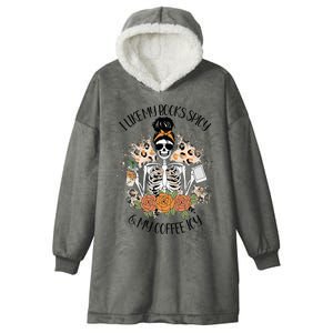 I Like My Books Spicy And My Coffee Icy Skeleton Hooded Wearable Blanket